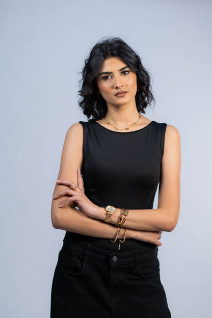 Cotton-Cut Sleeve Basic Top