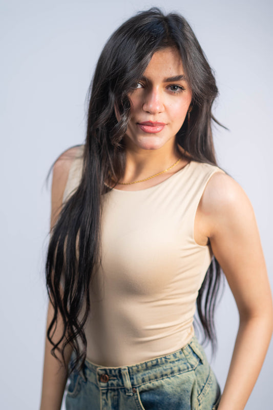 Cotton-Cut Sleeve Basic Top