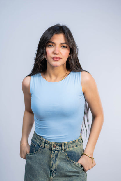 Cotton-Cut Sleeve Basic Top