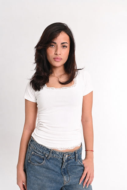 Tank Short Sleeve Lace Top
