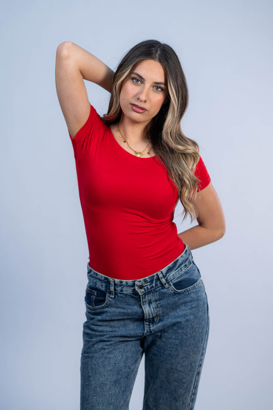 Cotton-Short Sleeve Basic Top