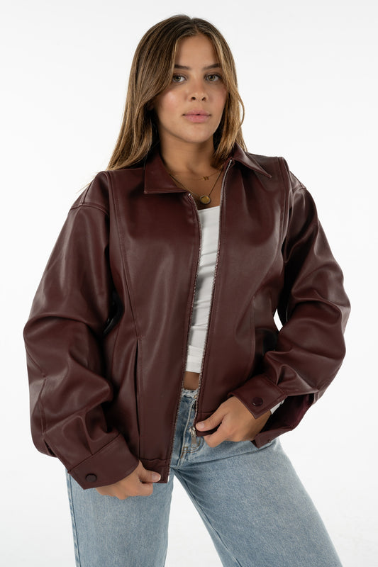 Burgundy Leather Jacket