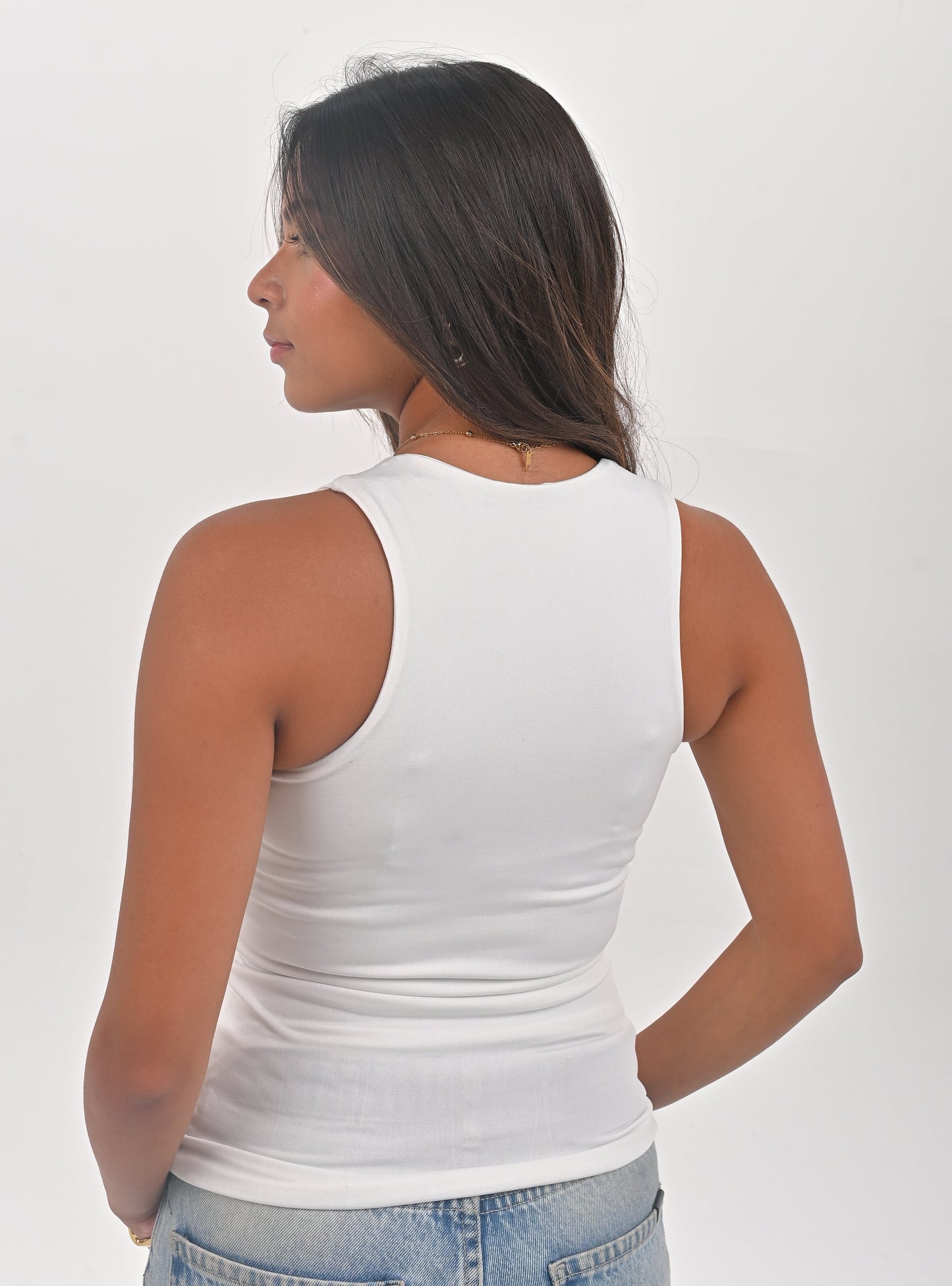 Zipper Cut-sleeve Basic Top